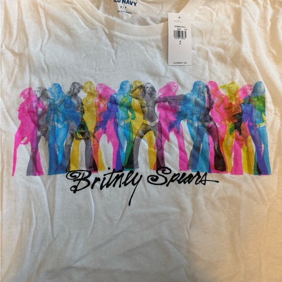 *NWT* Old Navy Classic Britney Spears White Crew Neck T-Shirt - Picture 2 of 3